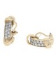 2 Row Diamond Fluted Accent Earrings in Yellow Gold